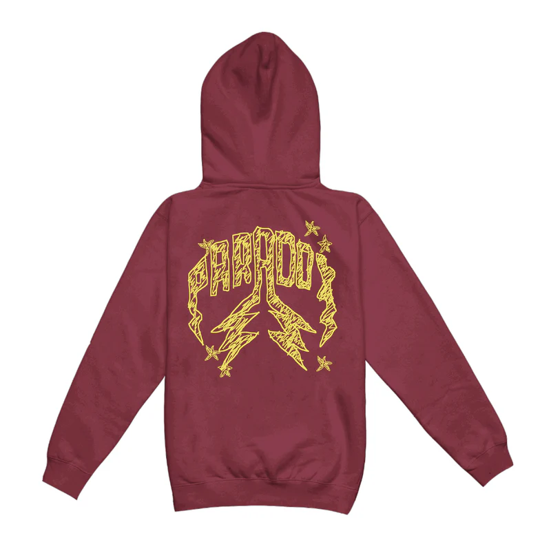 Quick Sketch Lightning Arc Logo Pull-Over Hoodie Maroon Quick Sketch Lightning Arc Logo Pull-Over Maroon Hoodie