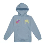 Quick Sketch Lightning Arc Logo Pull-Over Stone Blue Hoodie