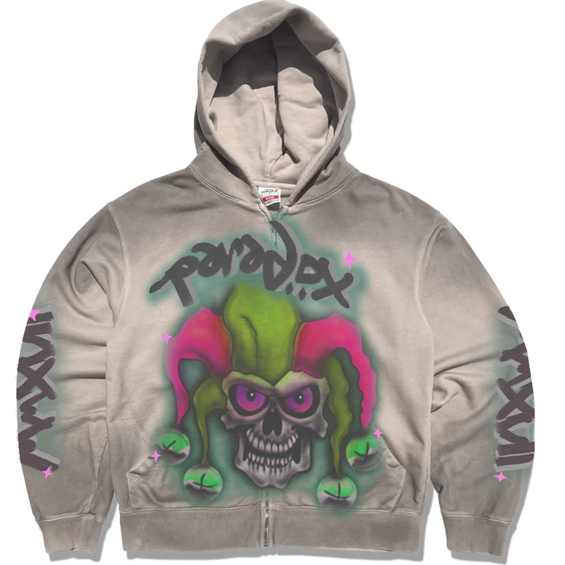 Skeleton Joker Zip-Up Hoodie