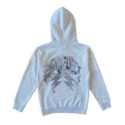 Spider Lightning Arc Logo Pull-Over Grey Hoodie