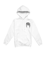 Spray Paint Lightning Arc Logo White Hoodie