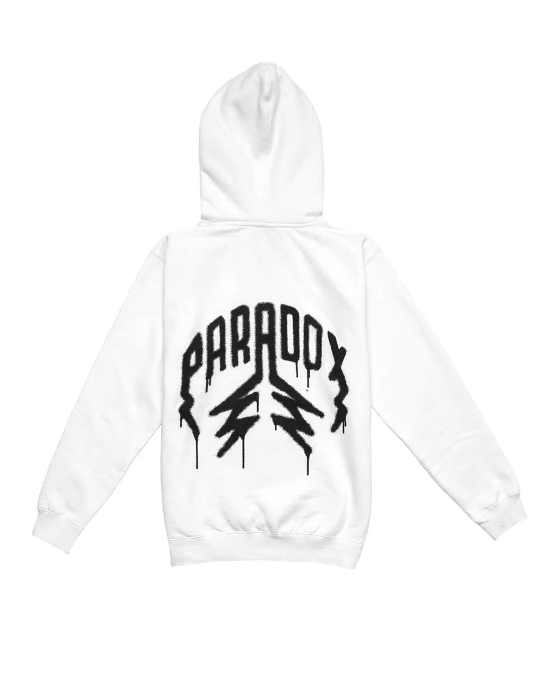 Spray Paint Lightning Arc Logo Hoodie White Spray Paint Lightning Arc Logo White Hoodie