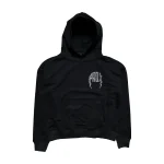 Swarovski Rhinestone Lightning Arc Logo Pull-Over Black Hoodie