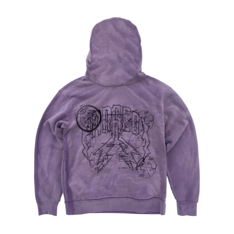 The Blue Print Lightning Arc Logo Pull-Over Hoodie Purple 23462 The Blue Print Lightning Arc Logo Pull-Over Purple Hoodie