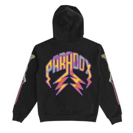 Thermal Bone Sleeve Lightning Arc Logo Black Hoodie