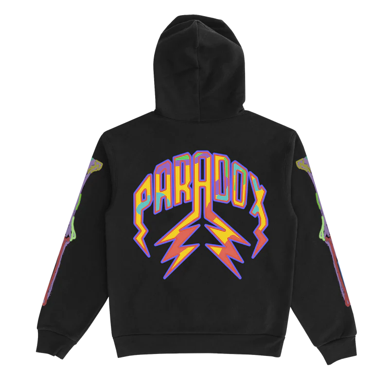 Thermal Bone Sleeve Lightning Arc Logo Hoodie Black Thermal Bone Sleeve Lightning Arc Logo Black Hoodie
