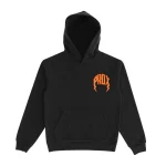 Twill Lightning Arc Logo Pull-Over Black & Orange Hoodie