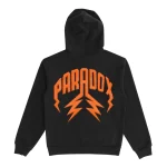 Twill Lightning Arc Logo Pull-Over Black & Orange Hoodie
