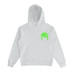 Twill Lightning Arc Logo Pull-Over Grey & Green Hoodie