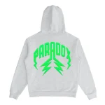 Twill Lightning Arc Logo Pull-Over Grey and Green Hoodie