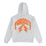 Twill Lightning Arc Logo Pull-Over Grey & Orange Hoodie