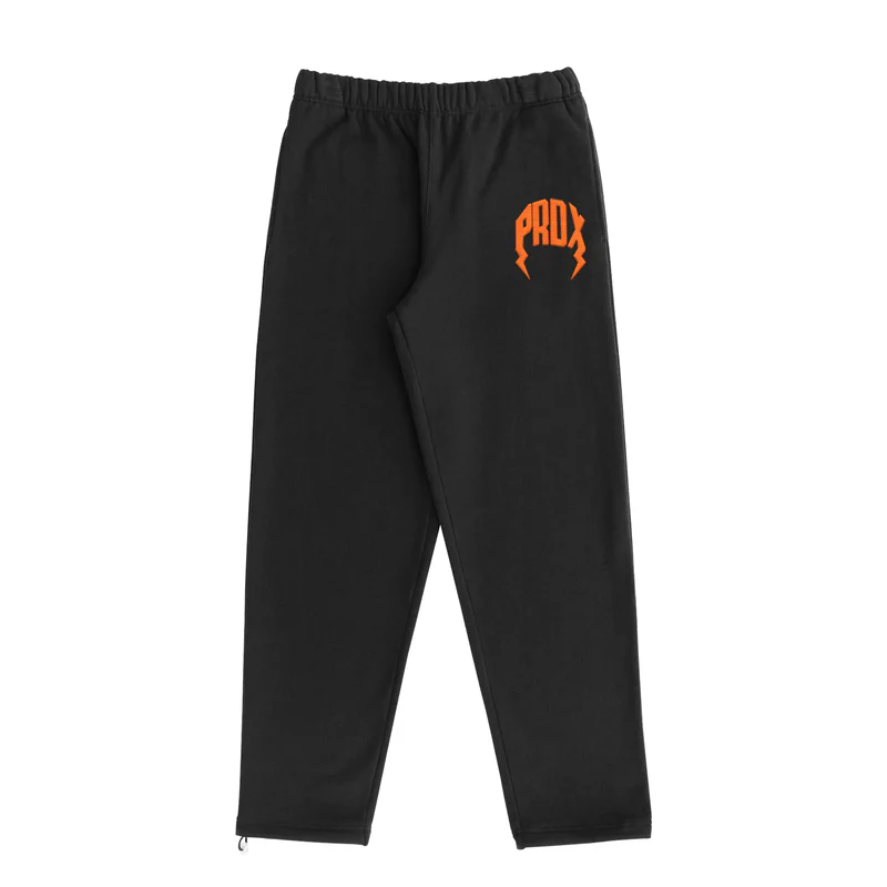 Twilled Lightning Arc Logo Sweatpants Black with Orange Logo Twilled Lightning Arc Orange Logo & Black Sweatpants