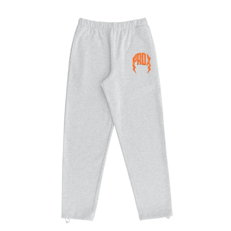 Twilled Lightning Arc Orange Logo & Grey Sweatpants