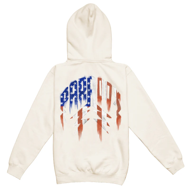 U.S.A. For Paradox Lightning Arc Logo Hoodie Cream U.S.A. For Paradox Lightning Arc Logo Cream Hoodie