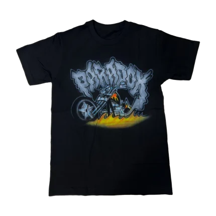 Airbrushed Vintage Motorcycle Tee Black