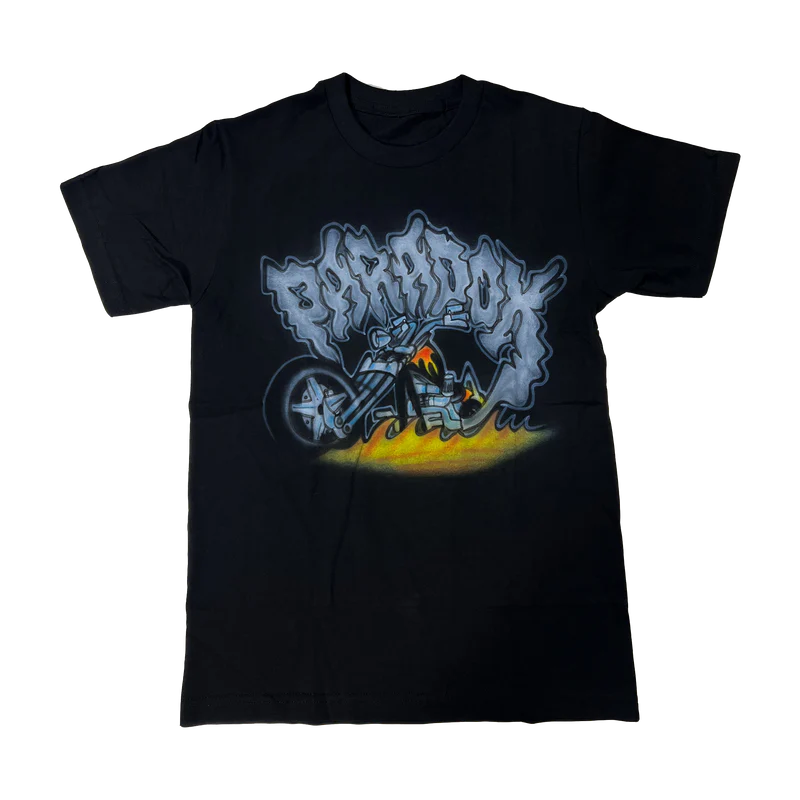 Airbrushed Vintage Motorcycle Tee Black