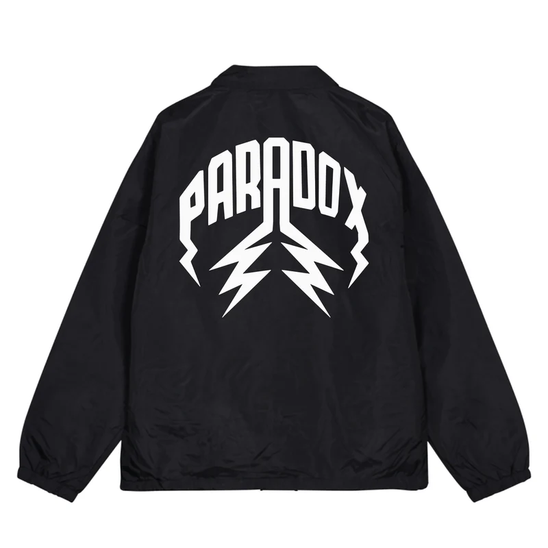 Coach Jacket Lightning Arc Logo Black Coach Jacket Lightning Arc Black Logo