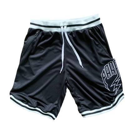 Lightning Arc Logo Varsity Black Shorts