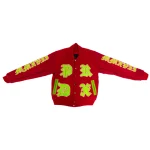 Old Varsity Jacket Lightning Arc Logo Red