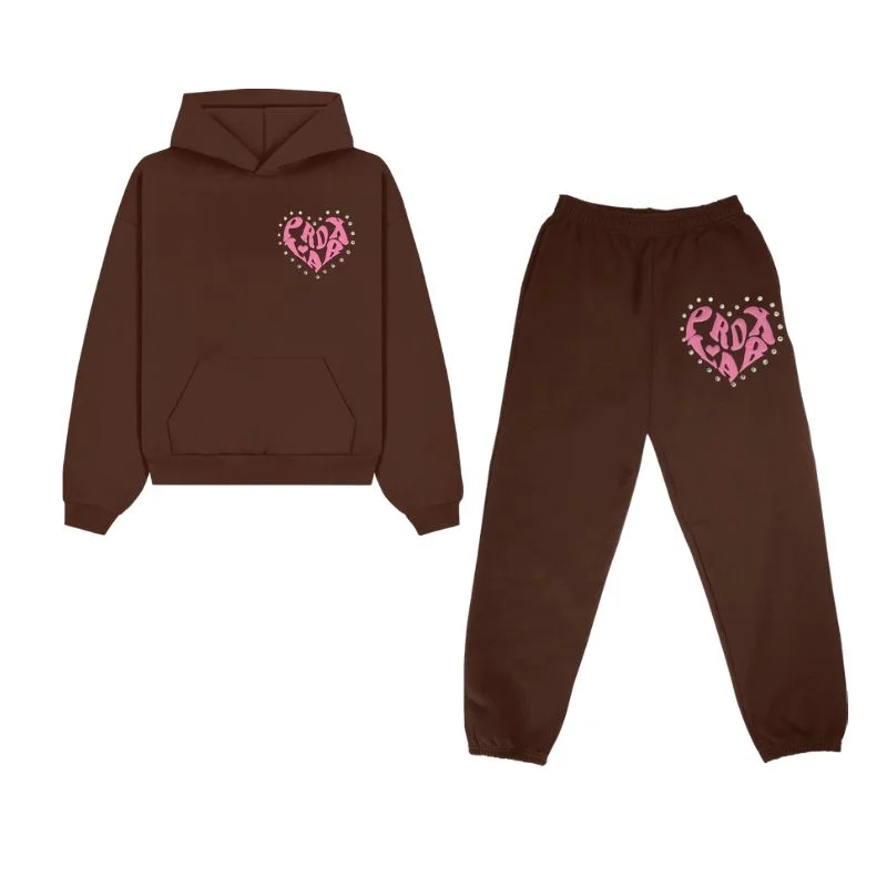 PRDXLAB Heart Tracksuit Brown