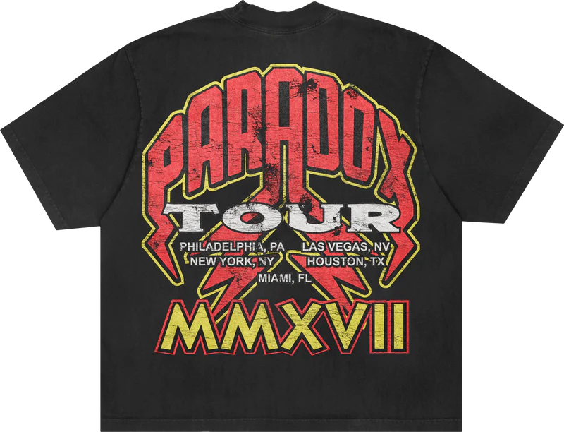 Retro Tour Lightning Arc Logo BBlack Tee