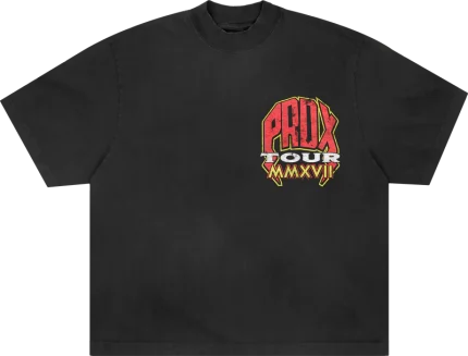 Retro Tour Lightning Arc Logo Black Tee