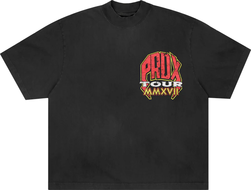 Retro Tour Lightning Arc Logo Black Tee