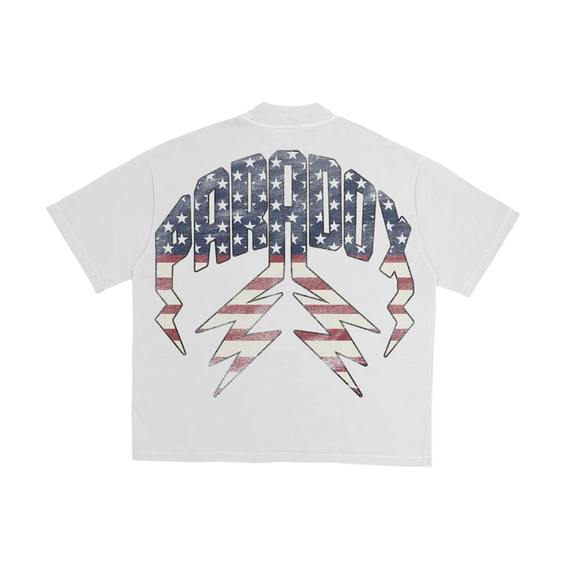 United States of Paradox Lightning Arc Logo White Tee