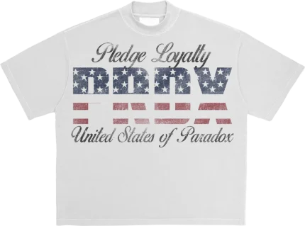 United States of Paradox Lightning Arc Logo White Tee
